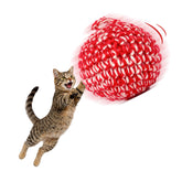JAYU PET Red Cat Ball without Bell close-up, ideal for indoor interactive play.
