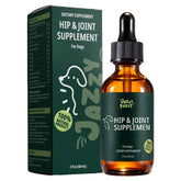 Jazzy Fuzzy hip joint supplement bottle for dogs supports mobility.
