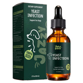Jazzy Fuzzy Yeast Support Liquid bottle shown for dogs' skin balance.