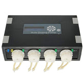 Jebao DP-4 front view showing four dosing heads for precise, programmable dosing