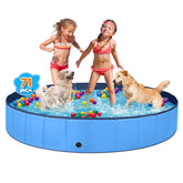 Jecoo dog pool folded for compact storage after use