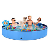 Jecoo XXXL-80 blue dog pool offering ample space for large dogs to cool off