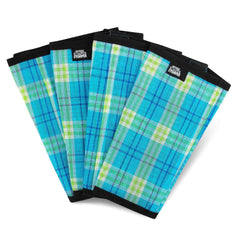 Jeffers Romper Stomper fly boots in turquoise lime plaid provide insect protection for turnout