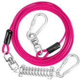 Jenico dog tie-out cable with swivel hook for tangle-free yard play