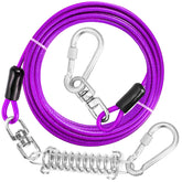 Jenico dog tie out cable 10ft with swivel hook for secure yard use.