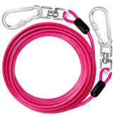 Jenico dog tie out cable 30ft with stainless steel core for yard safety.