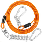 Jenico dog tie out cable 40ft with 360° swivel for tangle-free roaming.