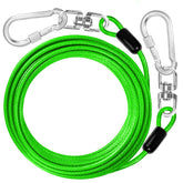 Jenico dog tie out cable 50ft close-up shows rugged outdoor durability.
