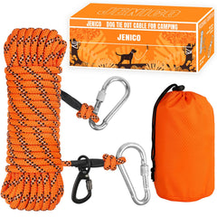 Jenico dog tie-out cable 50ft in use for camping and yard safety