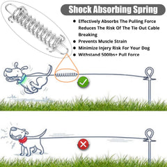 Jenico dog tie-out cable with 5mm wire rope for strong performance.