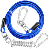 Jenico dog tie out cable with swivel hook for secure outdoor tethering.