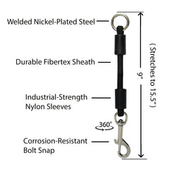 Jerk-Ease attachment on leash and harness for versatile use