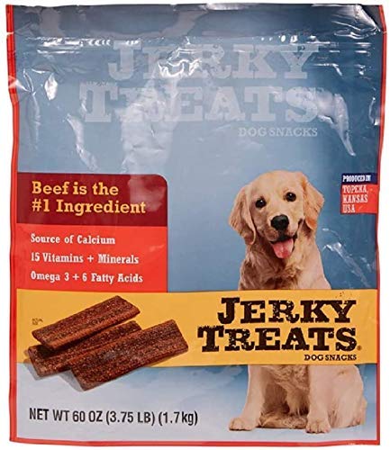 Jerky Treats Tender Strips beef dog snack 60 oz pack shot supports healthy coat