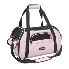 JESPET soft-sided kennel under-seat design for easy airline travel and pet comfort.