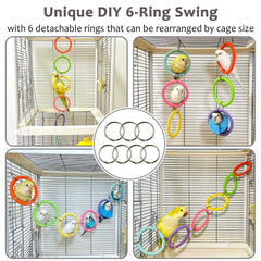 Jevnd DIY bird climber with detachable rings enables cage customization.