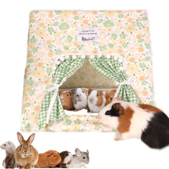 Jevnd Guinea Pig Hideout Large curtain offers a private cozy space for small pets.