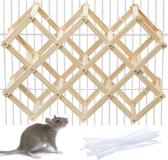 Jevnd wooden rat climbing toy ladder offers active play and climbing inside the cage.