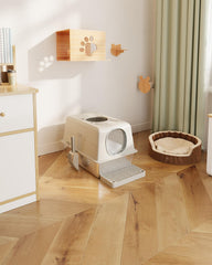 Two-door design allows easy access for scooping and litter replacement.