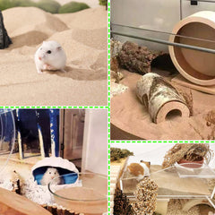 JFWOD small pets enjoy bath setup with soft sand for relaxation.