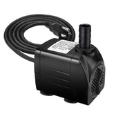 Jhua 300GPH submersible pump front view for compact, quiet water circulation