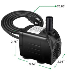 Jhua 300GPH pump with nozzles attached for versatile water patterns