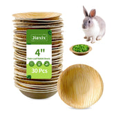 Jiaxix palm leaf bowls set showcases natural texture for eco-friendly feeding.