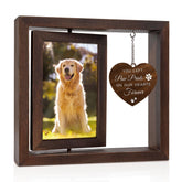 Jigfoxy rotating dog memorial frame displays a 4x6 photo for lasting memories