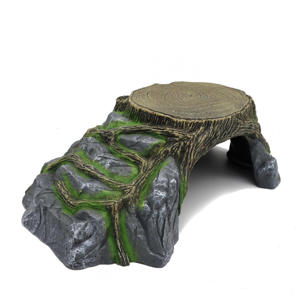 Jihaqua Extra Large Resin Hideout front view, ideal hiding spot for reptiles in a secure terrarium.