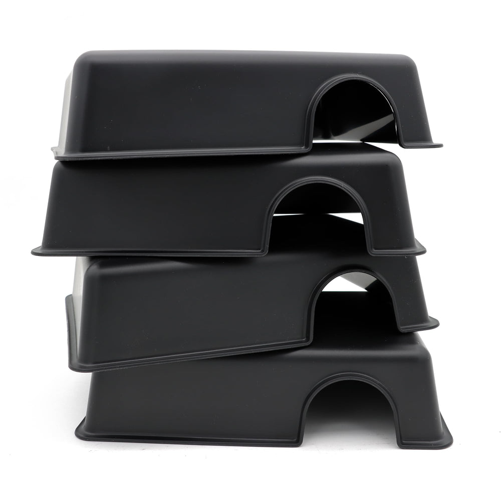 Jihaqua reptile hide box, black large four-pack provides secure shelter for reptiles.