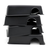 Jihaqua reptile hide box, black large four-pack provides secure shelter for reptiles.