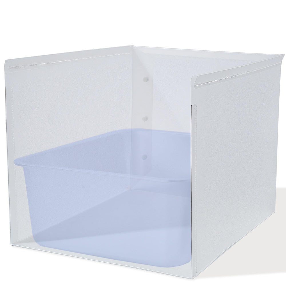 JIMEIQI large litter box pee shield front view reduces floor splashes.