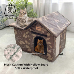 JINGSIJI outdoor cat house size options fit small to large cats.