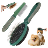 JingSoft 2PCS grooming tools double-sided brush for deshedding and bathing