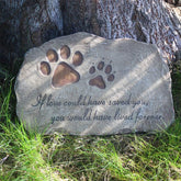 jinhuoba paw-prints memorial stone detail highlights hand-painted artistry for garden tribute