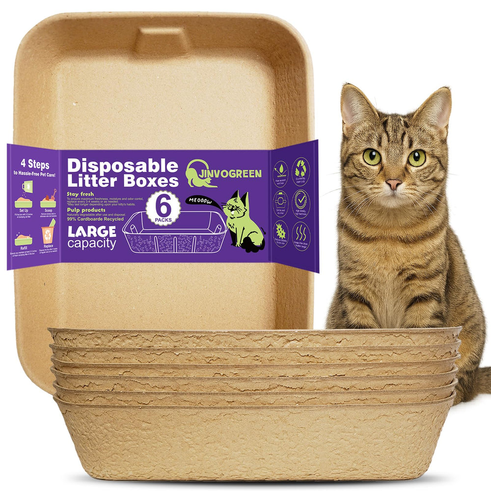 JINVOGREEN disposable litter box for quick, mess-free cleanup on the go.