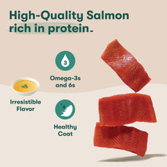 Jinx chicken-and-salmon topper in grain-free formula for picky eaters.