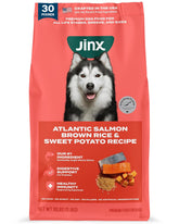 Jinx Premium real salmon bag highlights protein for lean muscle support.