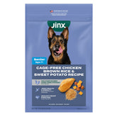 Jinx Premium Senior Chicken Kibble closeup showing real chicken protein for lean muscles.