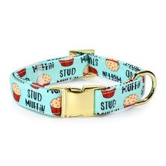 JIUJIA Stud Muffin metal buckle and D-ring for durable leash attachment.
