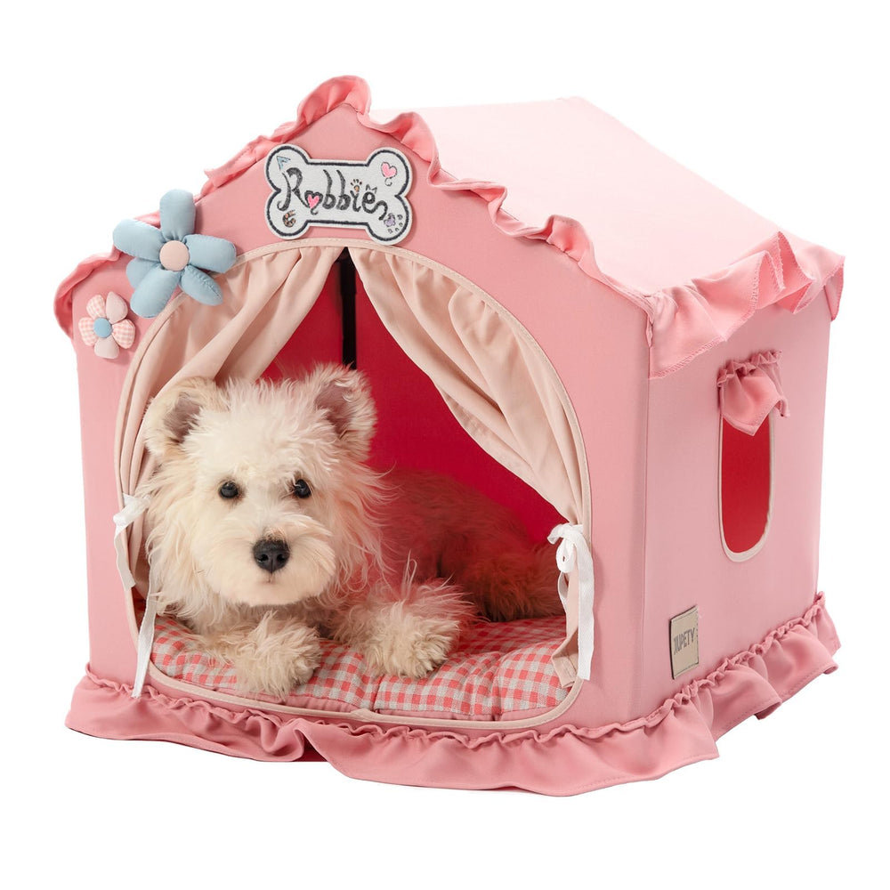 Jiupety indoor dog house frame offers sturdy space for small pets.