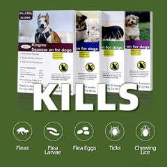 Jmxu's treatment applied on dog's neck shows easy coverage