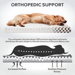JOEJOY bed features plush Sherpa top for extra comfort.