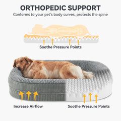 Close-up of egg-crate memory foam for even weight distribution