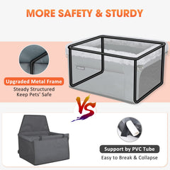 Inside view of JOEJOY booster seat showing elevated perspective for the dog.