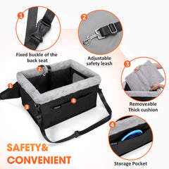 JOEJOY plush cushion provides soft support for your dog's comfort on trips.