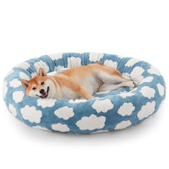 JOEJOY Donut Dog Bed round view showing a cozy den for small to medium dogs