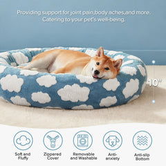 JOEJOY Donut Large Dog Bed edge cushions offer head support for comfort.