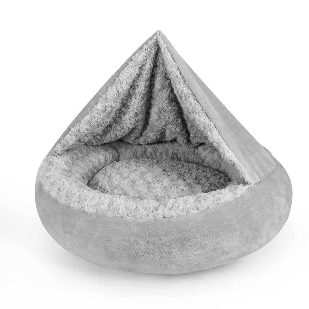 JOEJOY Donut Round Dog Bed with Hood creates a private cozy retreat for small to medium dogs.