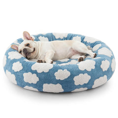 JOEJOY Donut small dog bed plush-round for a cozy, secure nap.