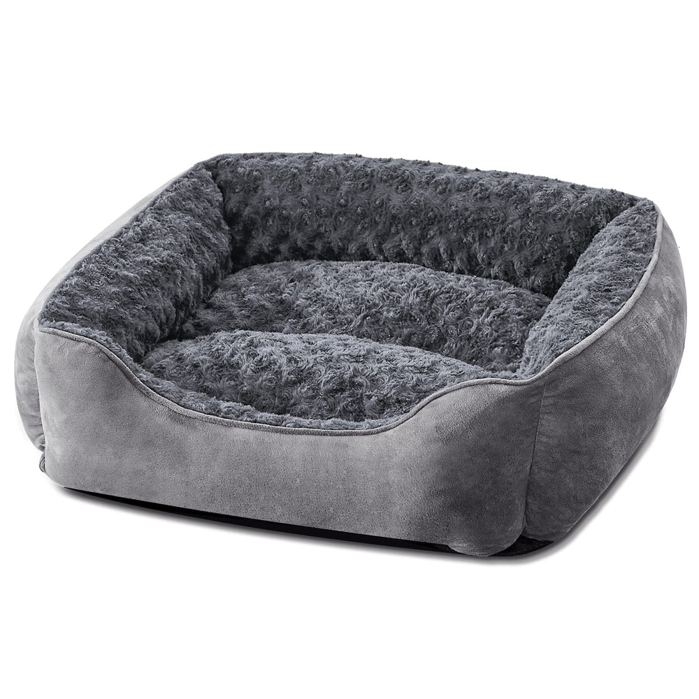 JOEJOY rectangle dog bed front view showing anti-slip stability on floors.